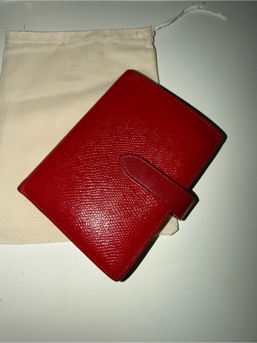 CELINE Medium Strap Wallet in Grained Calfskin